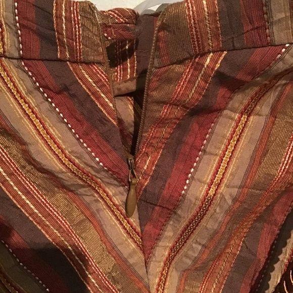 Marks & Spencer Chevron Striped A-Line Midi Skirt with Jeweled Rope Belt - Picture 6 of 10